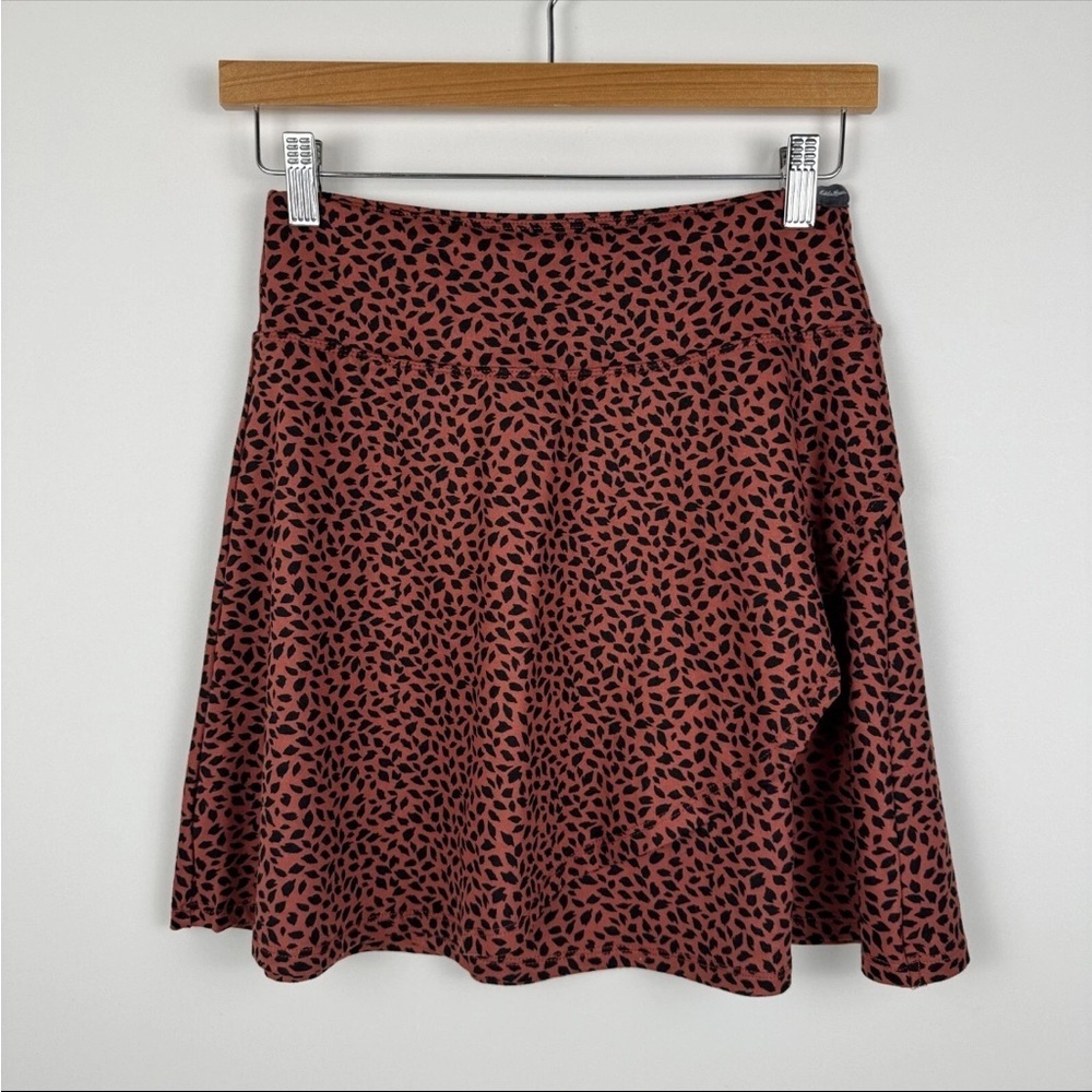 Eddie Bauer Kacey Skirt Mini Stretch Animal Print Brown Black Womens XS NWOT